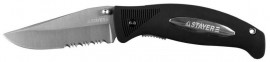 Нож STAYER «Profi» складной,серрейторная заточка, эргономичная пластиковая рукоятка, лезвие 80 мм - Нож STAYER «Profi» складной,серрейторная заточка, эргономичная пластиковая рукоятка, лезвие 80 мм