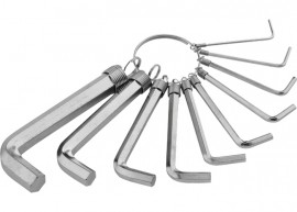 Набор ключей имбусовых HEX, 1,5–10 мм, CrV, 10шт.,никелированный, на кольце SPARTA - Набор ключей имбусовых HEX, 1,5–10 мм, CrV, 10шт.,никелированный, на кольце SPARTA