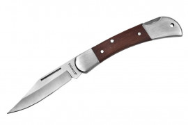 Нож STAYER складной с деревянными вставками, средний - Нож STAYER складной с деревянными вставками, средний