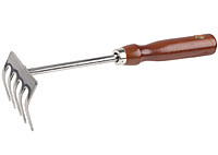 Грабельки GRINDA из нержавеющей стали с деревянной ручкой, 250 мм