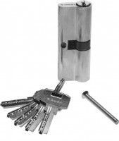 Механизм ЗУБР «Эксперт»цилиндровый, повышенной защищенности, тип "ключ-ключ", цвет хром, 6-PIN, 80мм
