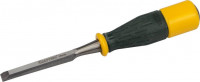 Стамеска KRAFTOOL «Expert» упрочненное полотно, ударочпрочная двухкомп ручка, стальной затыльник для ударных работ,10 мм