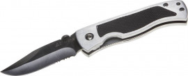 Нож STAYER складной, металлический корпус с резиновыми накладками, серрейторная заточка, большой - Нож STAYER складной, металлический корпус с резиновыми накладками, серрейторная заточка, большой