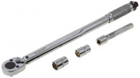 Ключ динамометр ЗУБР «Эксперт» 1/2",42-210Нм в наборе с торцовыми головками 17, 19 мм и удлинителем 125мм