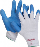 Перчатки ЗУБР «Эксперт» рабочие с резиновым рельефным покрытием, размер L