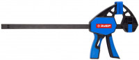 Струбцина ЗУБР«Эксперт»ручная пистолетная, корпус нейлон,армир фиберглассом,двухкомп ручки,метал рейка,300/335 мм,150кгс