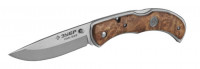 Нож ЗУБР «Премиум» НОРМАНН складной, эргономичная рукоятка с деревянными накладками, 220 мм/лезвие 95 мм