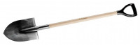 Лопата ЗУБР «Эксперт» штыковая из нержавеющей стали, деревянный черенок из ясеня, пластиковая рукоятка, 290х205х1200мм