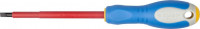 Отвертка ЗУБР «Профи» "Электрик", Cr-V, трехкомпонент рукоятка, высоковольтная до ~1000В, SL, 5,5x125 мм
