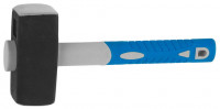 Кувалда ЗУБР «Эксперт» кованая с обратной двухкомпонентной фиберглассовой рукояткой и защитной резиновой манжетой, 2,0кг