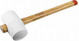 Киянка ЗУБР «Мастер» резиновая белая, с деревянной рукояткой, 0,68кг 
