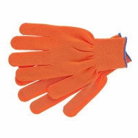 Перчатки нейлон, ПВХ точка, 13 класс, оранжевые, XL Россия