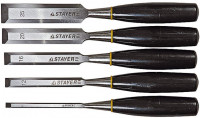 Набор STAYER Стамески «Master» с пластмассовой ручкой, 6; 12; 16; 20; 25 мм, 5шт