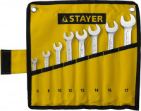Набор: Ключ STAYER «Profi» гаечный комбинированный, Cr-V сталь, хромированный, 6-17мм, 8шт
