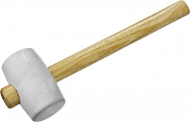 Киянка ЗУБР «Мастер» резиновая белая, с деревянной ручкой, 230г 
