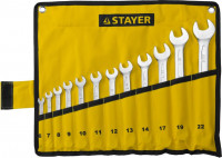 Набор: Ключ STAYER «Profi» гаечный комбинированный, Cr-V сталь, хромированный, 6-22мм, 12шт