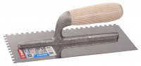 Гладилка ЗУБР «Эксперт» нержавеющая с деревянной ручкой, зубчатая, 6х6 мм, 130х280 мм