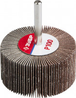 Круг шлифовальный ЗУБР «Мастер» веерный лепестковый, на шпильке, тип КЛО, зерно-электрокорунд нормальный, P100, 30х60мм