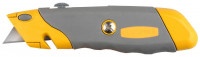 Нож STAYER «Profi» металлический корпус, с выдвижным трапециевидным лезвием, 5 запасных лезвий