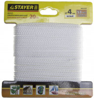 Шнур STAYER «Standard» хозяйственно-бытовой, полипропиленовый, вязанный, без сердечника, белый, d 4, 20м