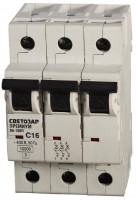 Выключатель автоматический СВЕТОЗАР «Премиум» 3-полюсный, 16 A, "C", откл. сп. 10 кА, 400 В