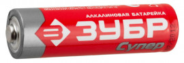 Батарейка Зубр "TURBO" щелочная (алкалиновая), тип AA, 1,5В, 4шт на карточке - Батарейка Зубр "TURBO" щелочная (алкалиновая), тип AA, 1,5В, 4шт на карточке