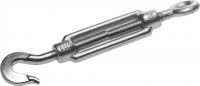 Талреп ЗУБР DIN 1480, крюк-кольцо, оцинкованный, кованая натяжная муфта, М10, ТФ5, 6 шт
