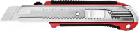 Нож URAGAN с выдвижным сегментированным лезвием, металлический обрезиненный корпус, автостоп, сталь У8А, 25 мм