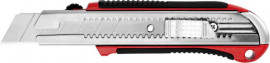 Нож URAGAN с выдвижным сегментированным лезвием, металлический обрезиненный корпус, автостоп, сталь У8А, 25 мм - Нож URAGAN с выдвижным сегментированным лезвием, металлический обрезиненный корпус, автостоп, сталь У8А, 25 мм