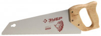 Ножовка ЗУБР «Эксперт» для тонкого пиления, прямой мелкий закаленный зуб, деревянная ручка, шаг зуба 2,3 мм, 350 мм