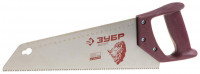 Ножовка ЗУБР «Эксперт» для тонкого пиления, прямой мелкий закаленный зуб, пластмассовая ручка, шаг зуба 2,3 мм, 350 мм