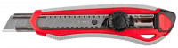 Нож ЗУБР «Мастер» с сегментированным лезвием, двухкомпонентный корпус, механический фиксатор, сталь У8А, 18 мм
