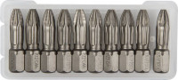 Биты KRAFTOOL «ЕХPERT» торсионные кованые, обточенные, Cr-Mo сталь, тип хвостовика C 1/4", PZ2, 25мм, 10шт