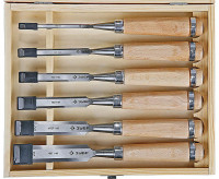 Набор ЗУБР Стамески-долото «Эксперт» с деревянной ручкой, хромованадиевых, 6; 10; 12; 16; 20; 25 мм, 6шт