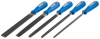 Набор ЗУБР: Напильники «Эксперт» с двухкомп ручкой, плоский, полукруглый, трехгранный, квадратный, круглый, №2, 200 мм