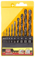 Набор STAYER «Master» Свёрла по металлу, быстрорежущая сталь, 1,5, 2, 3, 4, 5, 6, 7, 8, 9, 10мм, 10шт